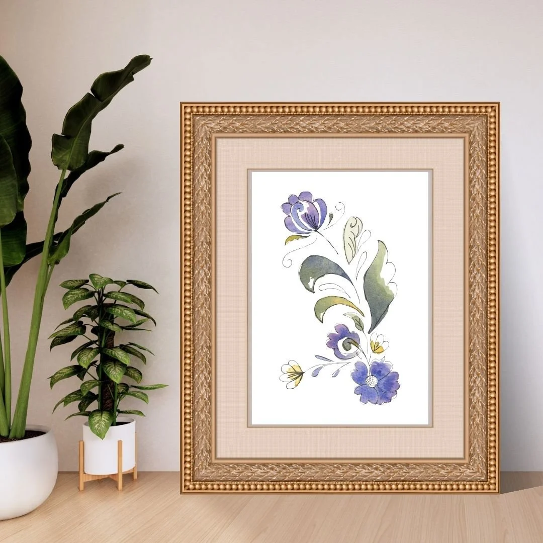 Purple Rosemahling #1 Print