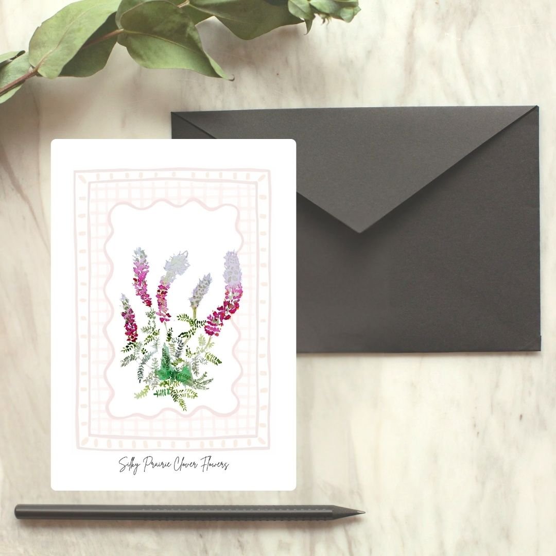 Silky Prairie Clover Wildflower Card