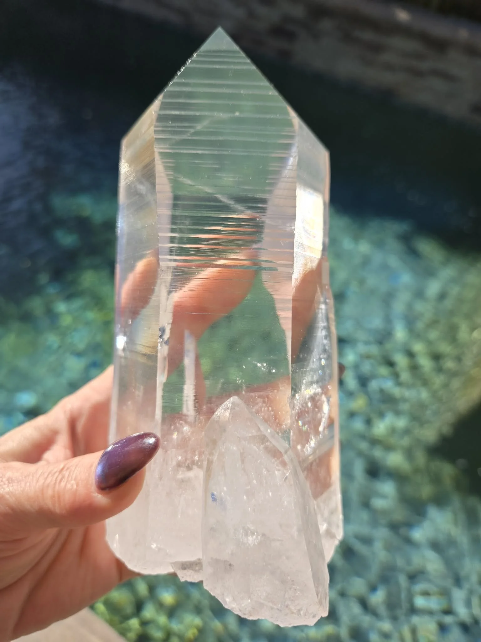 Silver Temple Heart Dow Lemurian Crystal