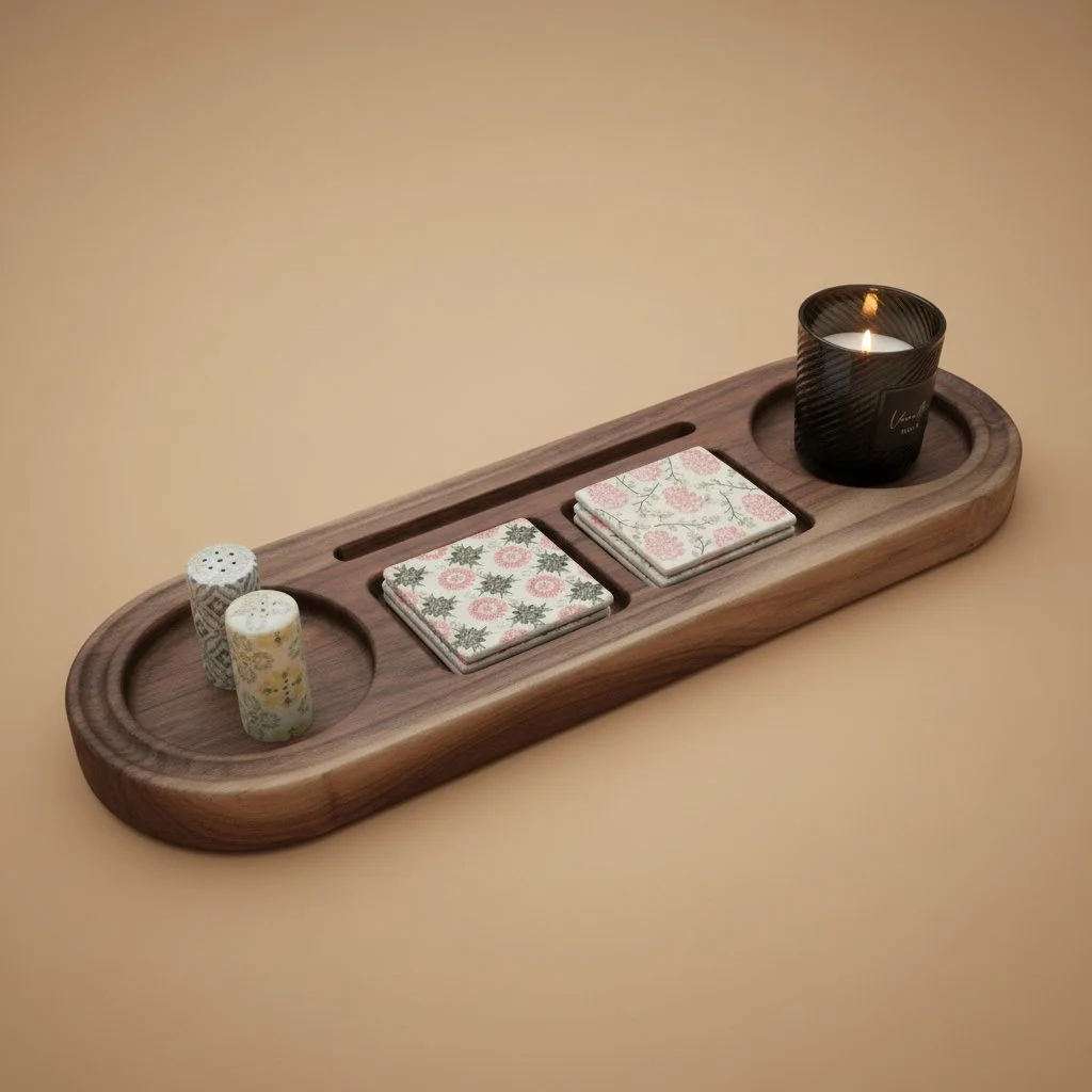 Handcrafted Solid Wood Oval Tray