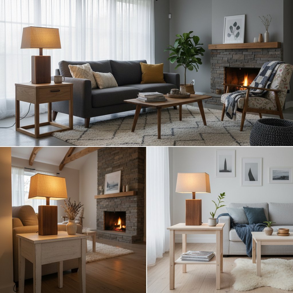 Handcrafted Solid Wood Table Lamp