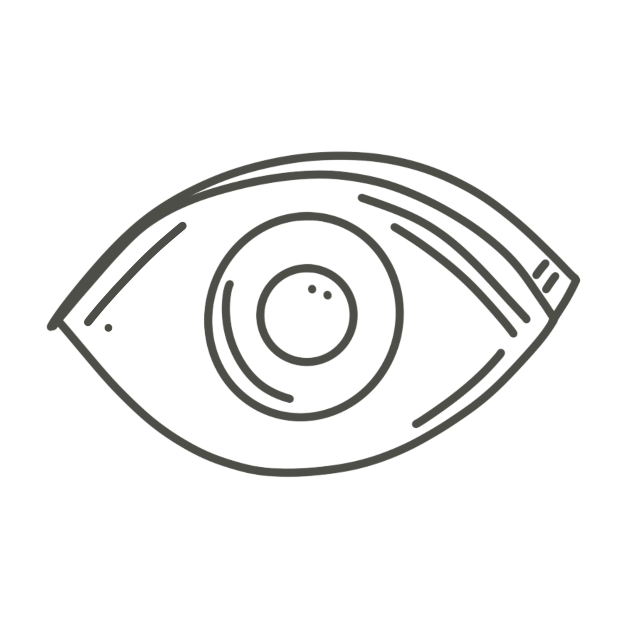 Simple line drawing of an eye.