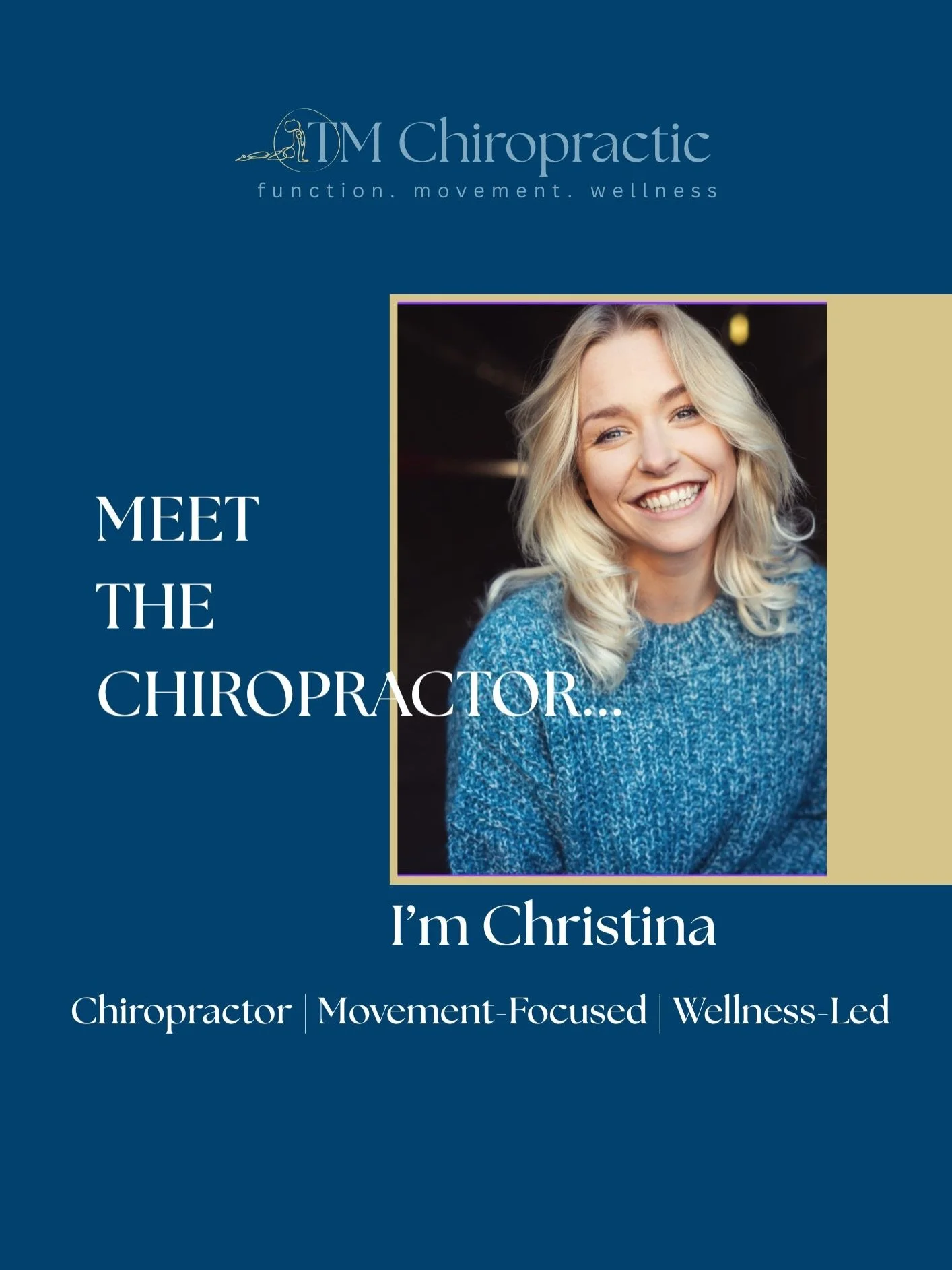 MEET THE CHIROPRACTOR

I believe great care should help you&hellip;

✨ move well
✨live pain free
✨make you feel confident in your own body

My approach is about supporting you with hands on care, movement focused rehab and tools to help you keep doin