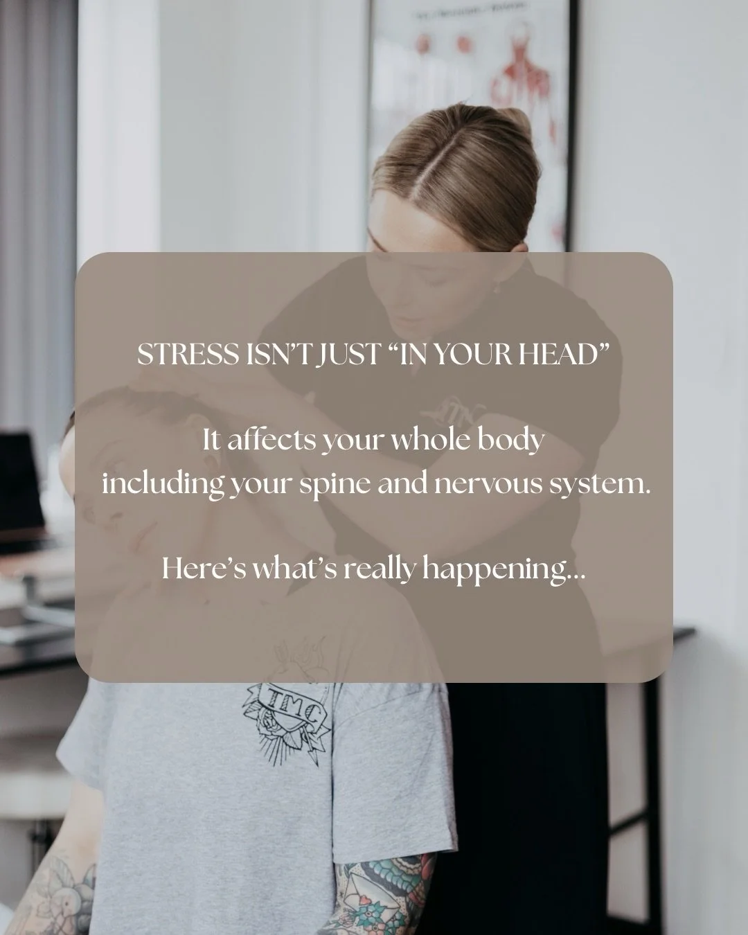 Stress doesn&rsquo;t just affect your mind, it shows up physically in your body.

From muscle tension to posture changes and increased pain sensitivity, chronic stress can have real, measurable effects.

Chiropractic care can play a role in helping m