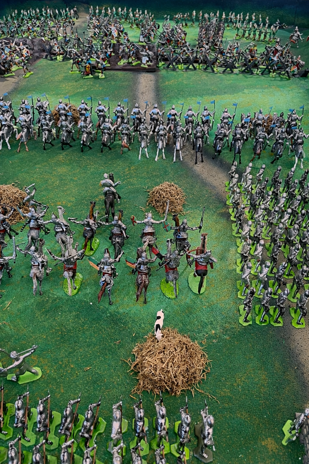 Driven by overconfidence and a hunger for battlefield glory, French nobles launch an overeager cavalry charge straight into the fortified English line.