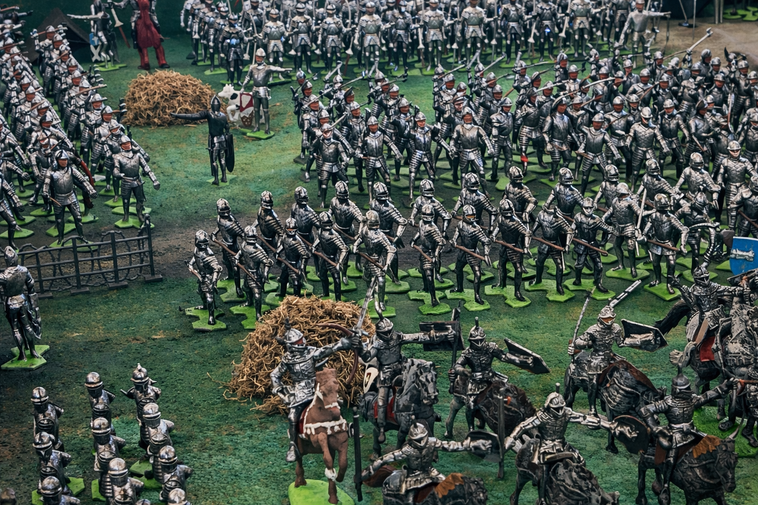 The remaining French formations watch in disbelief as the initial charge begins to resolve without clear dominance, causing uncertainty and restlessness to spread through the ranks.