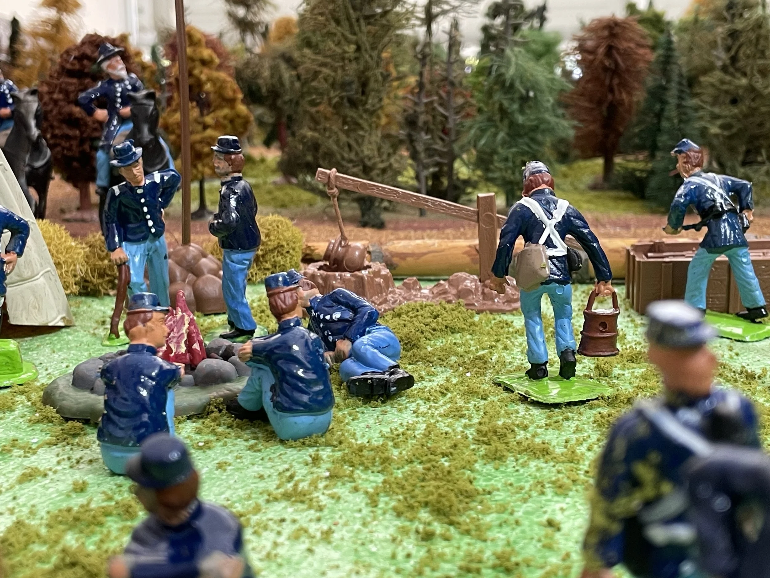 Campfires marked the close of the day’s drill and fatigue duties.