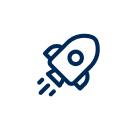 Icon of a rocket ship launching