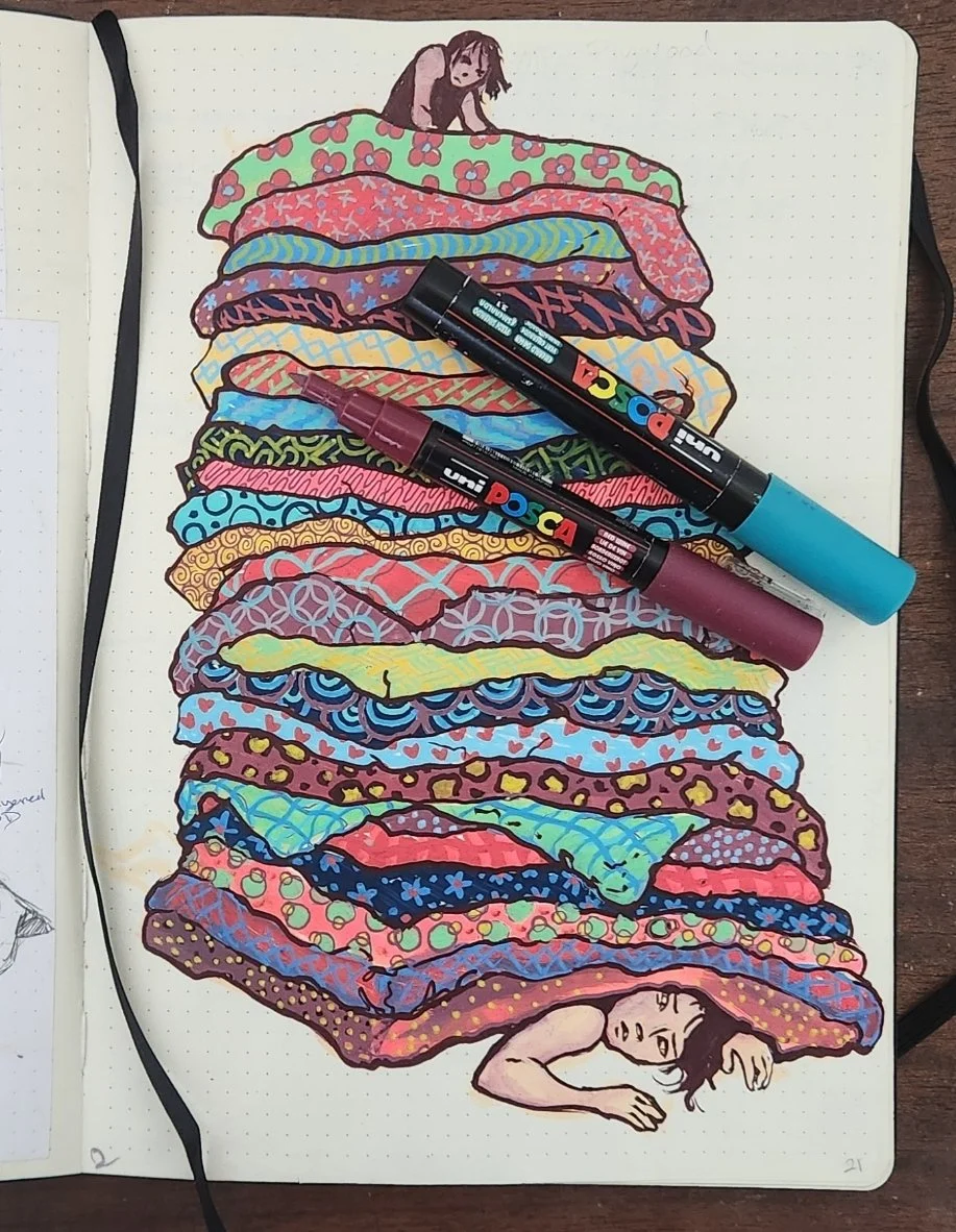 Princess and the pea POSCA illustration