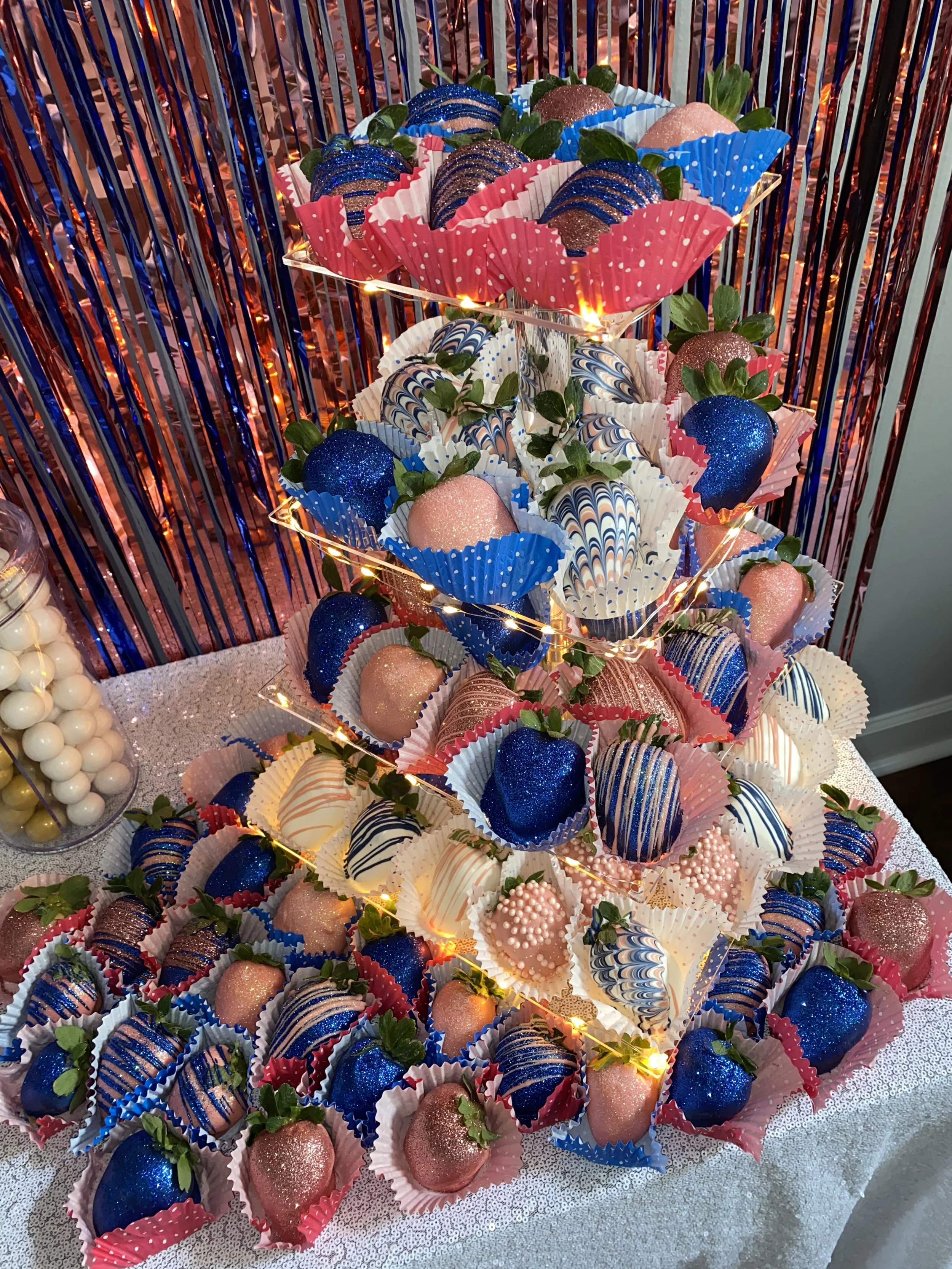 Chocolate dipped strawberry tower