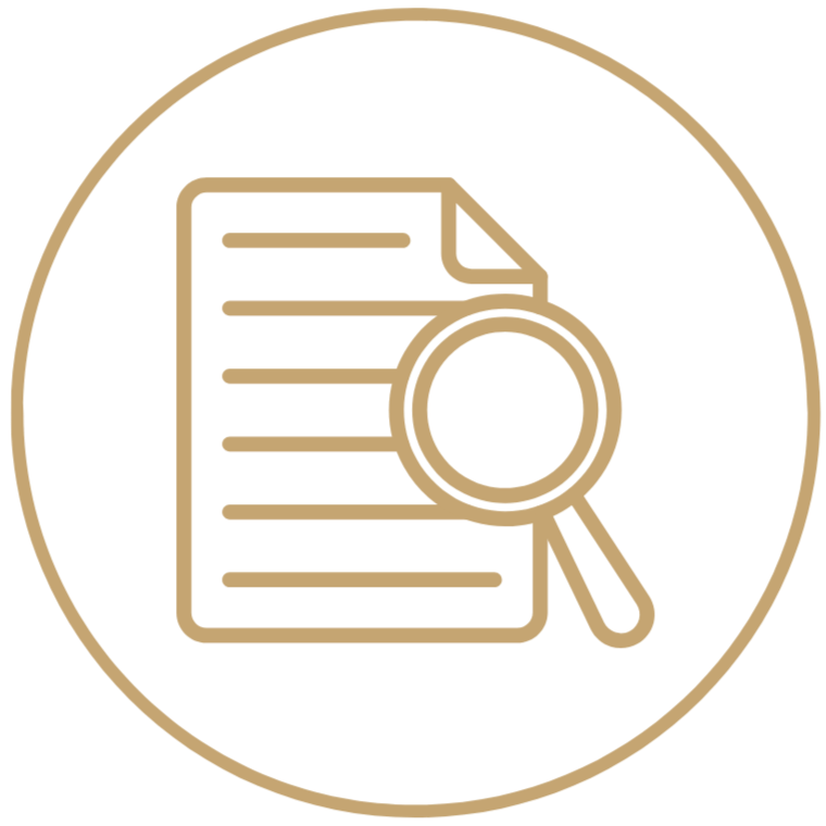 senior application support icon paper with magnifying glass