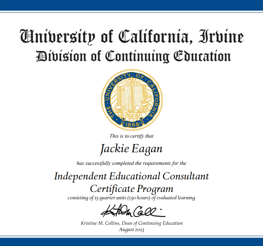UC Irvine Certificate Image