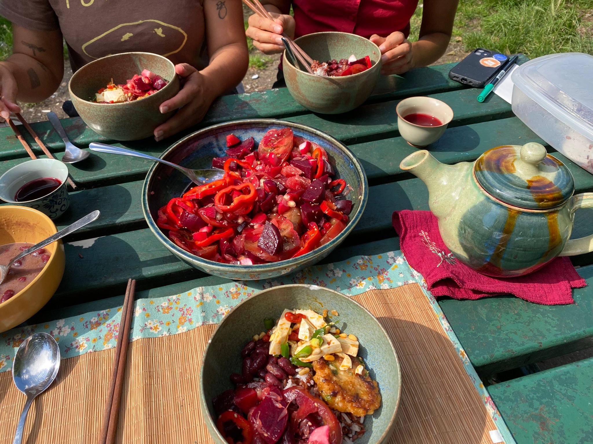 Red food for heart health in the summer.
Food prepared by Hannah, from London.