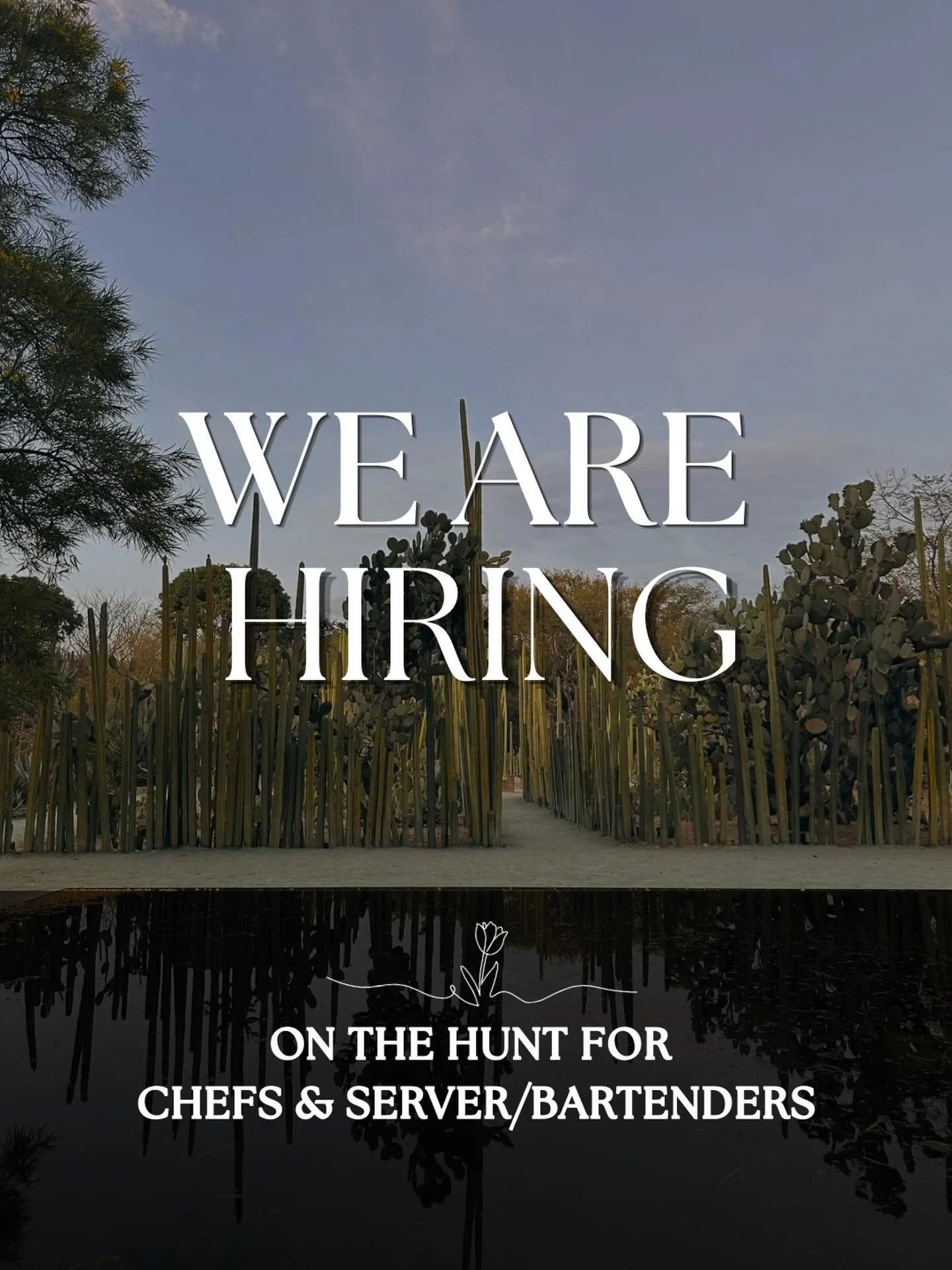 JOIN OUR TEAM🌷

Tulipan is getting ready to open its doors&mdash;and we&rsquo;re building a team of passionate, creative, and driven individuals to bring it to life.

We&rsquo;re currently looking for Chefs &amp; Server/Bartenders who are excited ab