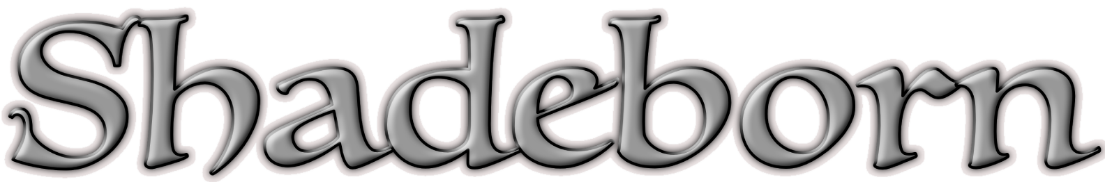 Text that reads 'Shadeborn' in a stylized font with a shadow effect