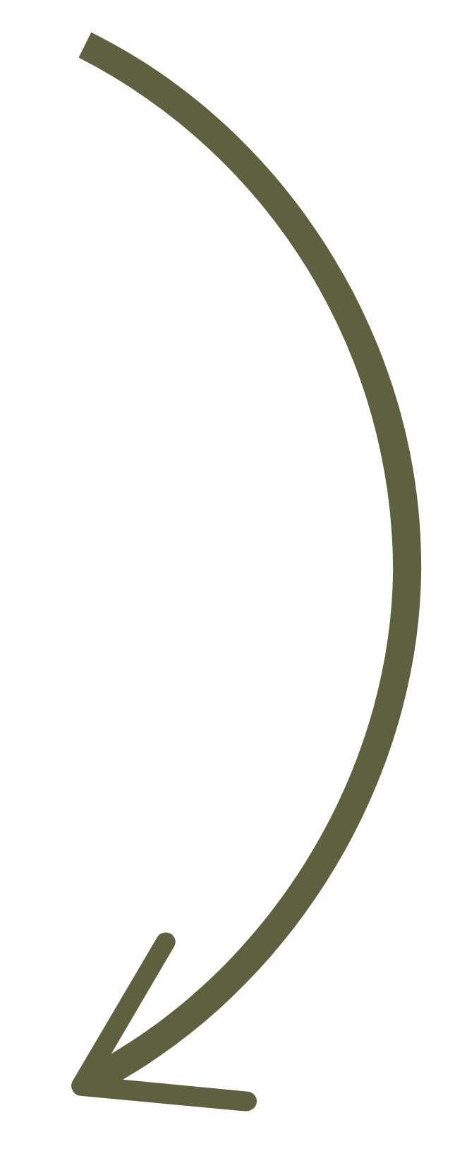 A black background with a large, curved gold arrow pointing downward.