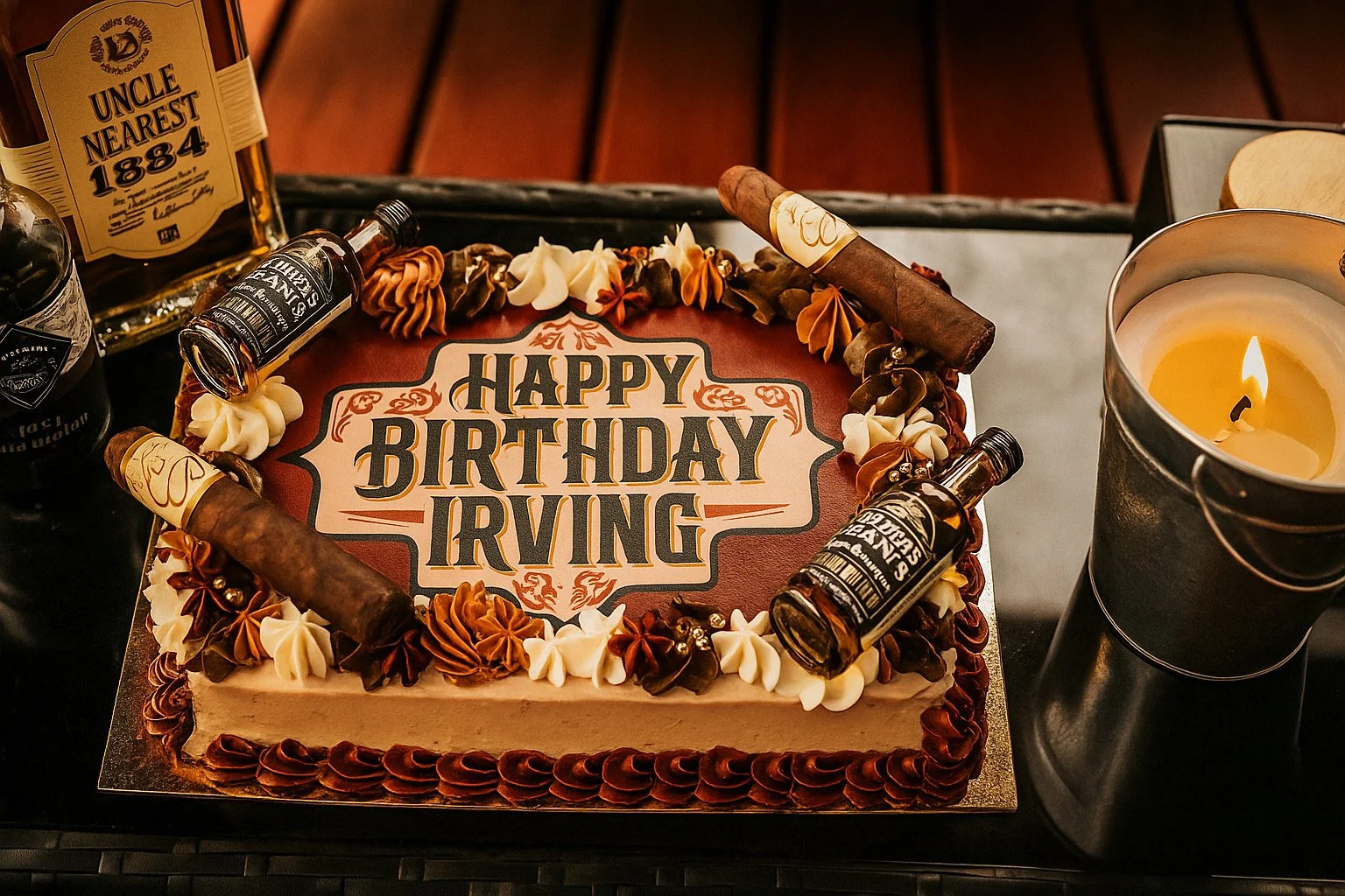 A birthday cake with a 