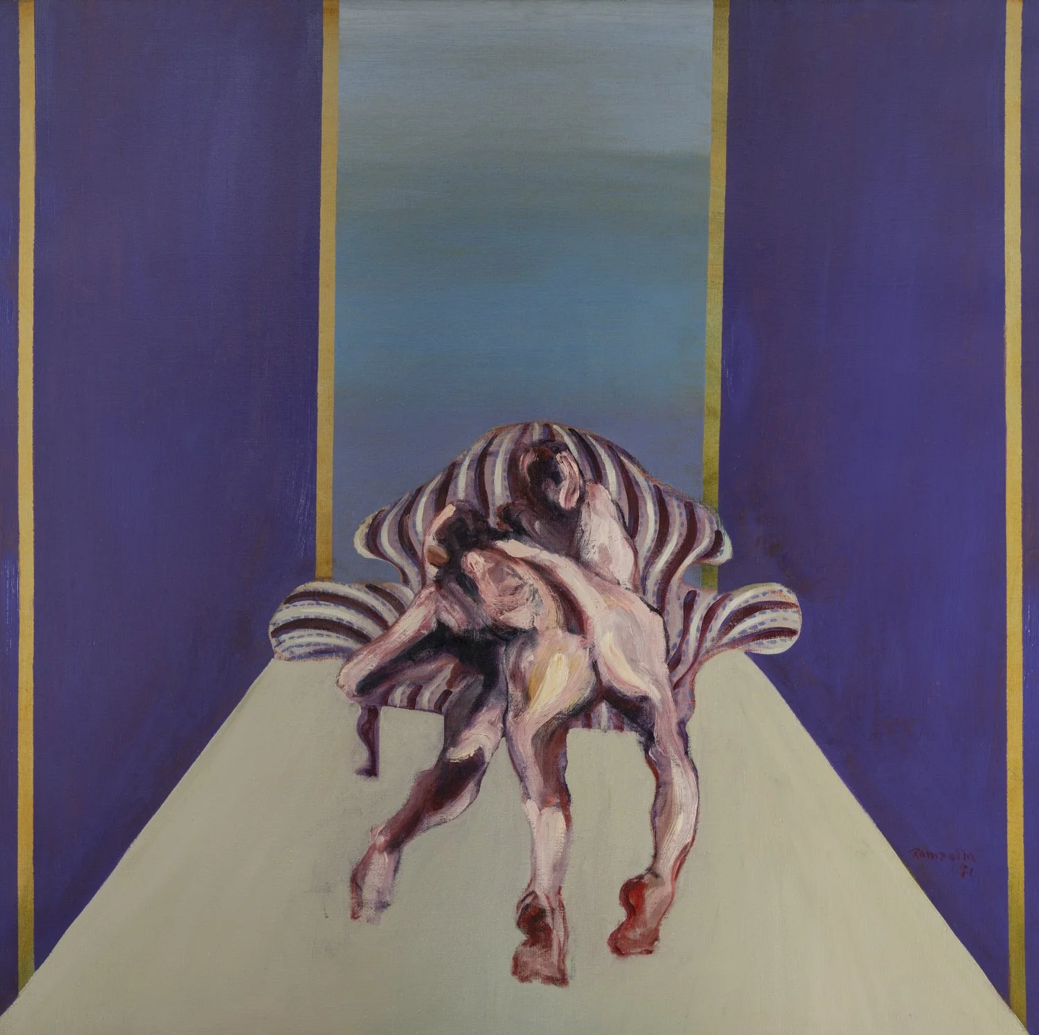 Two Figures on Couch, 1971, 49x49 in