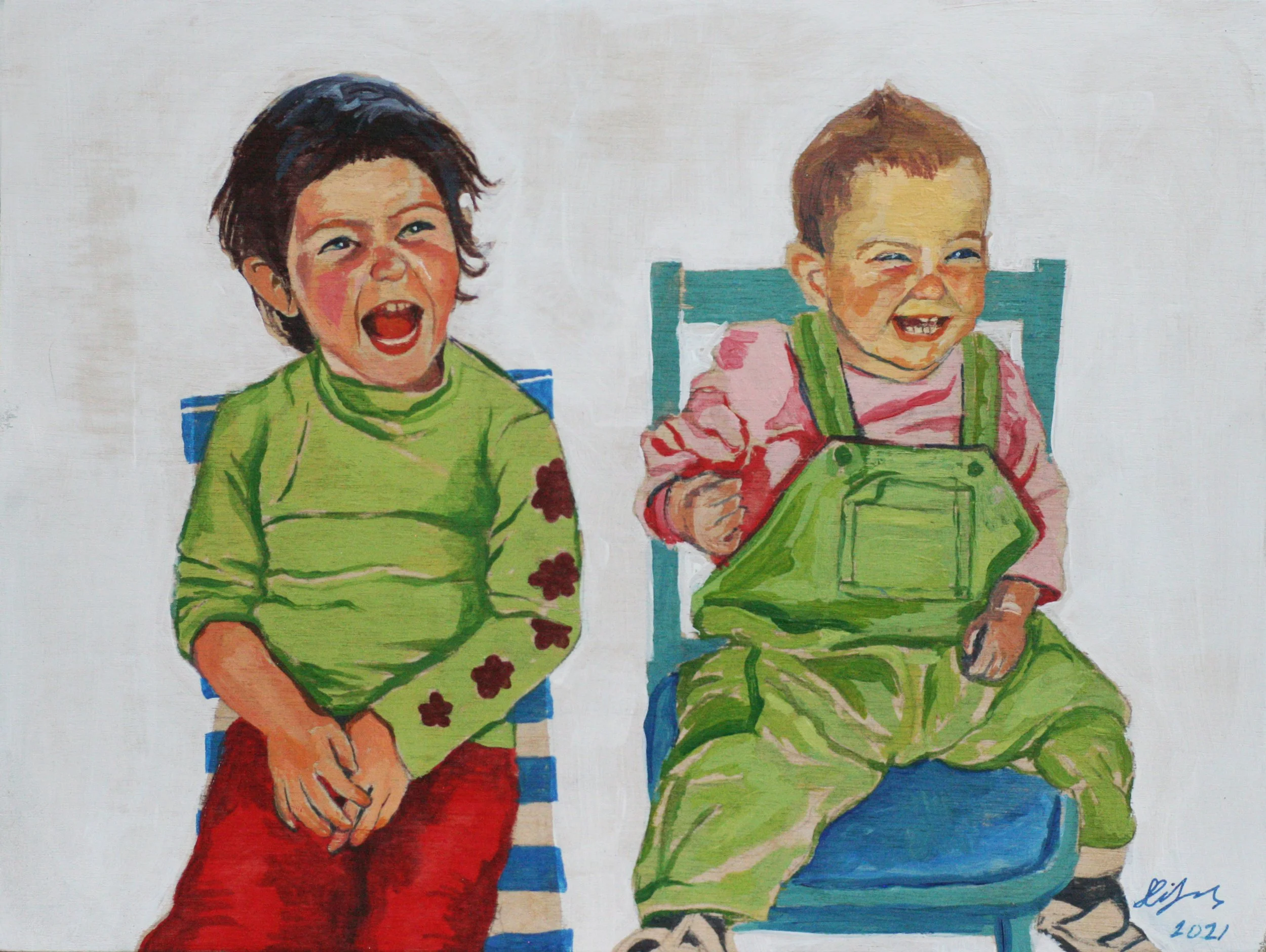 Sisters (2021) --- size --- acrylic on wood