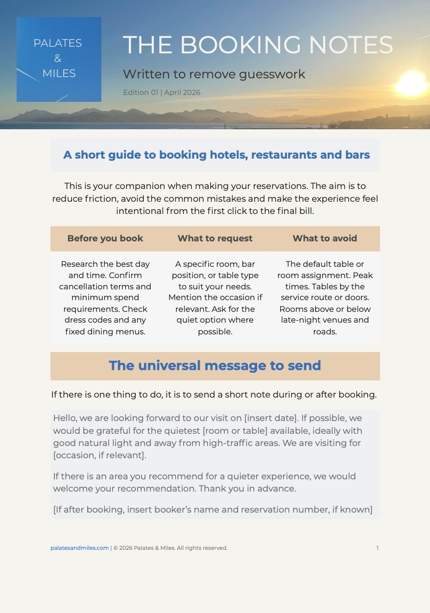 The Booking Notes Guide