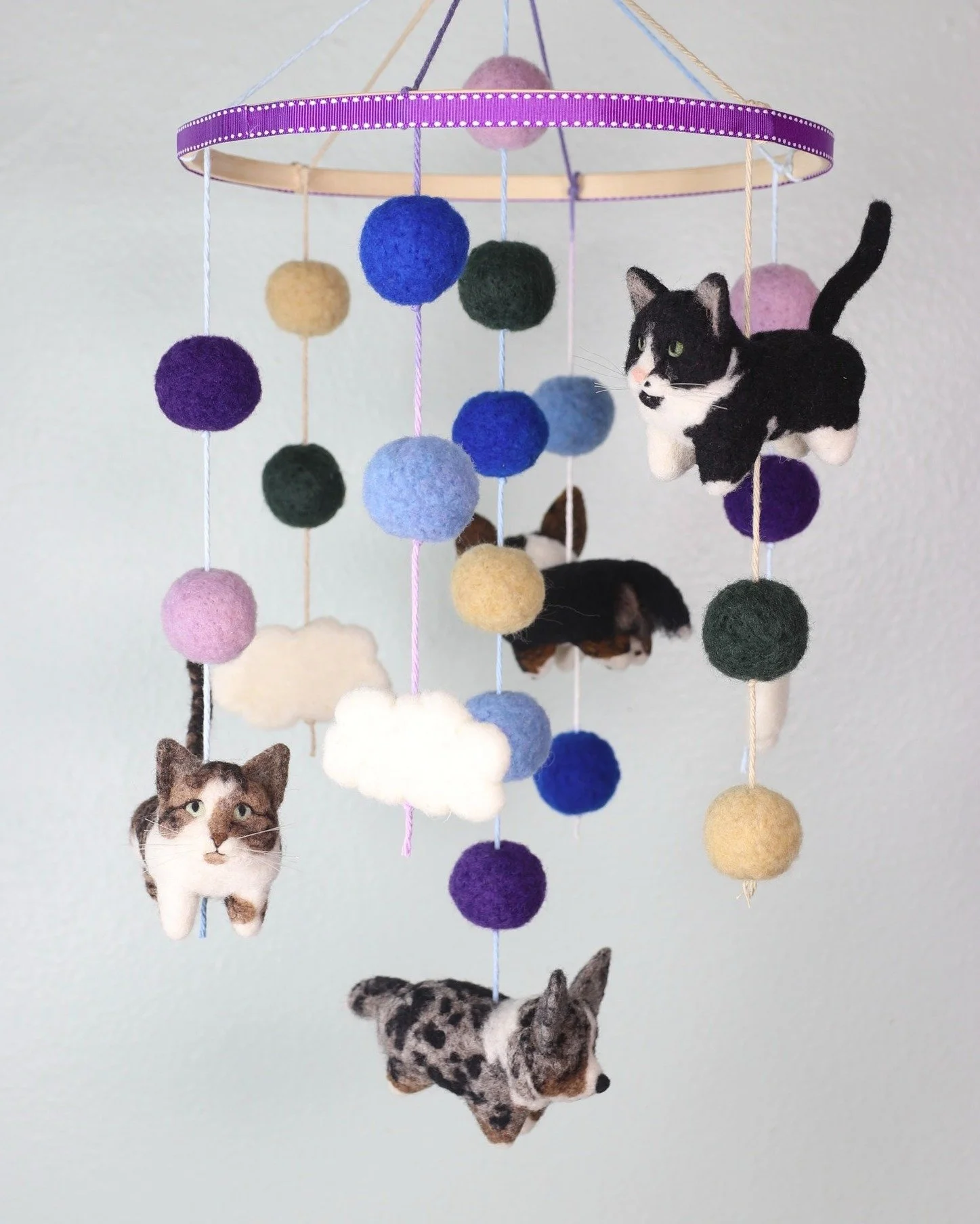 The whole pack is so excited to meet their new little furless sibling!

If you have been dreaming of commissioning a custom mobile, now is a wonderful time to order! My waiting list is only booked out about a month so I can accommodate just about any