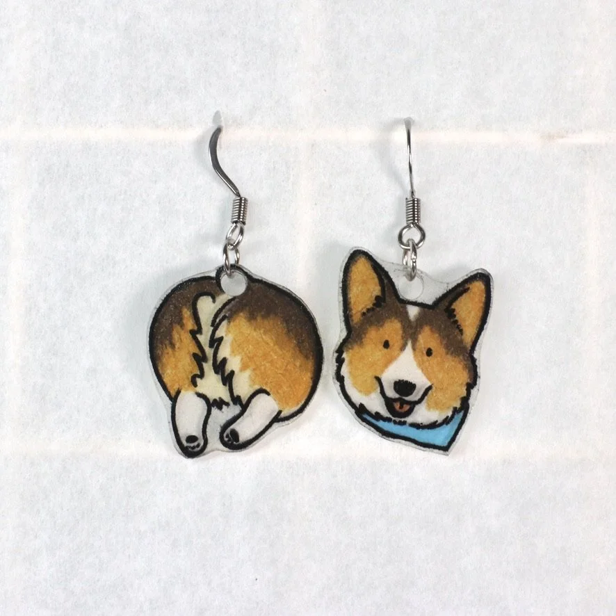 Corgi Butts Earrings: Sable