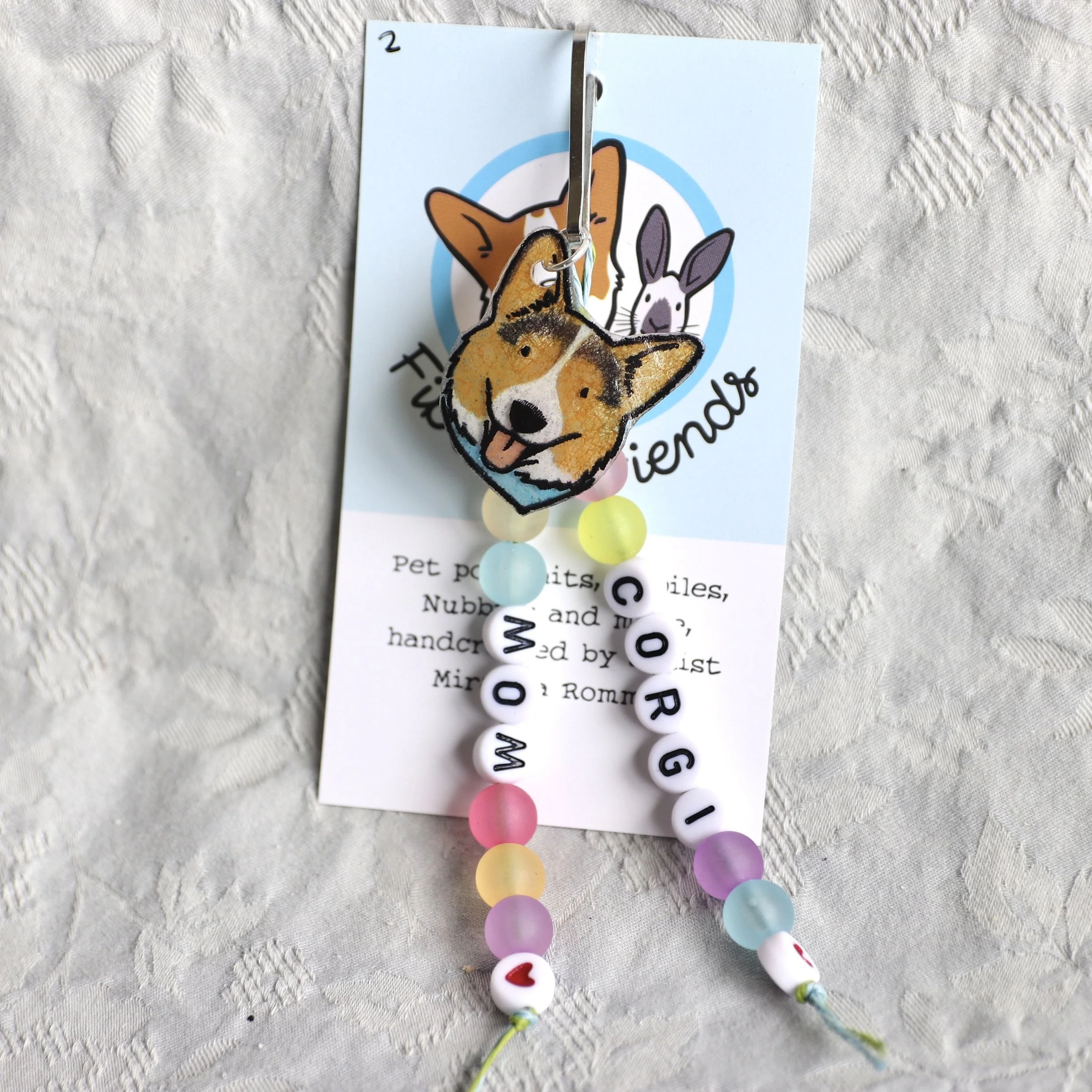 Corgi Mom Bag Charm - Red Headed Tri