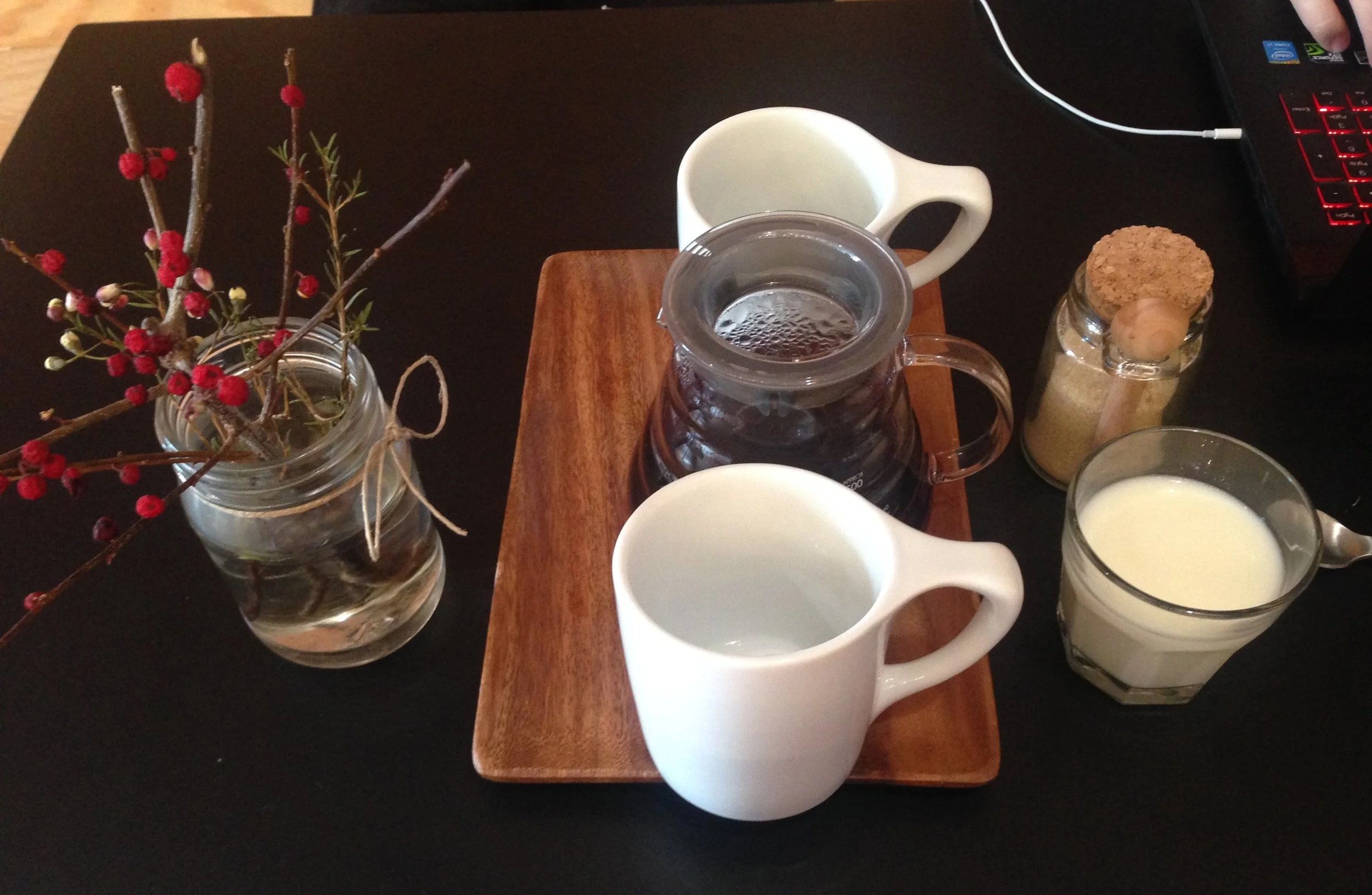 Pour-over coffee at Flatland Coffee