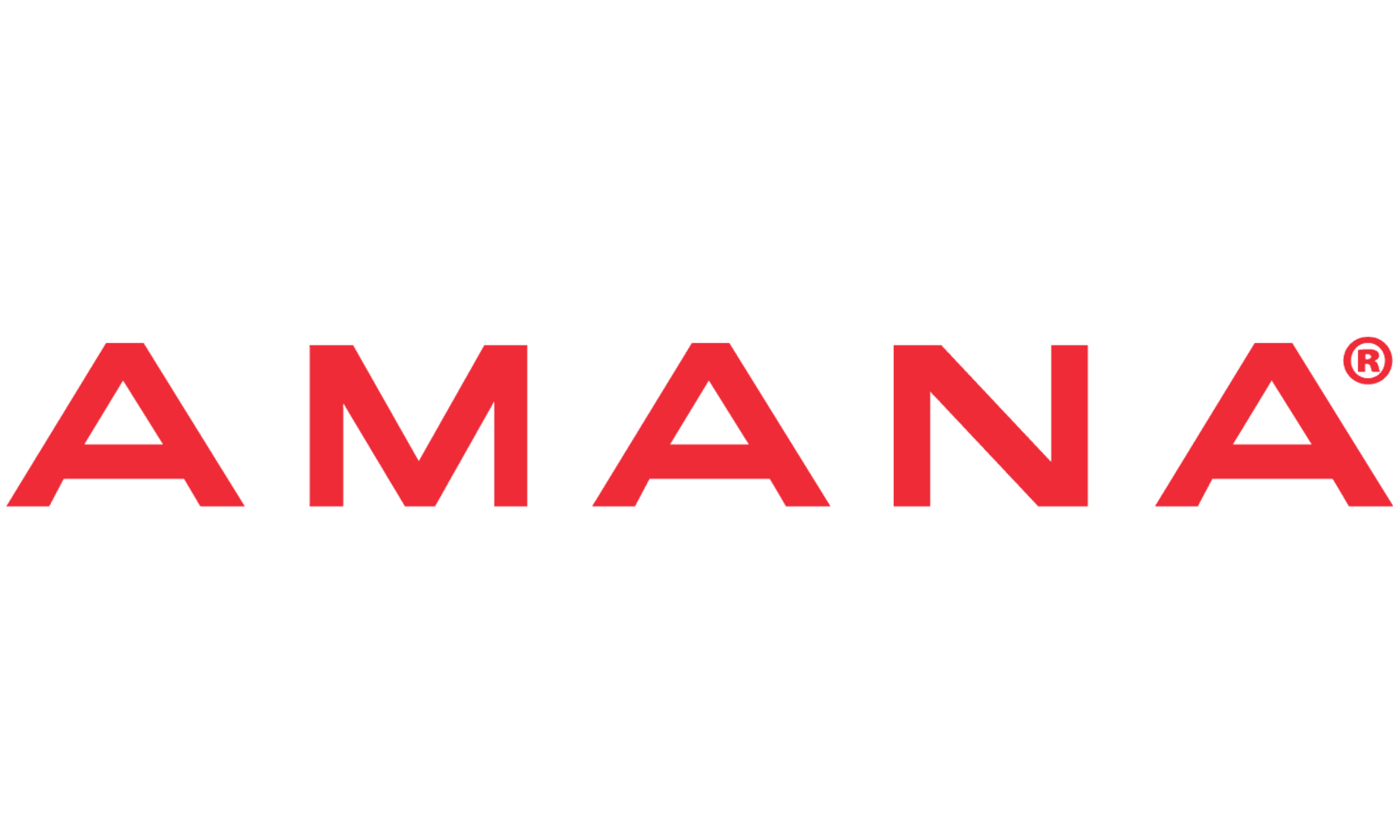 The Amana logo with the brand name in red letters and a star symbol above.