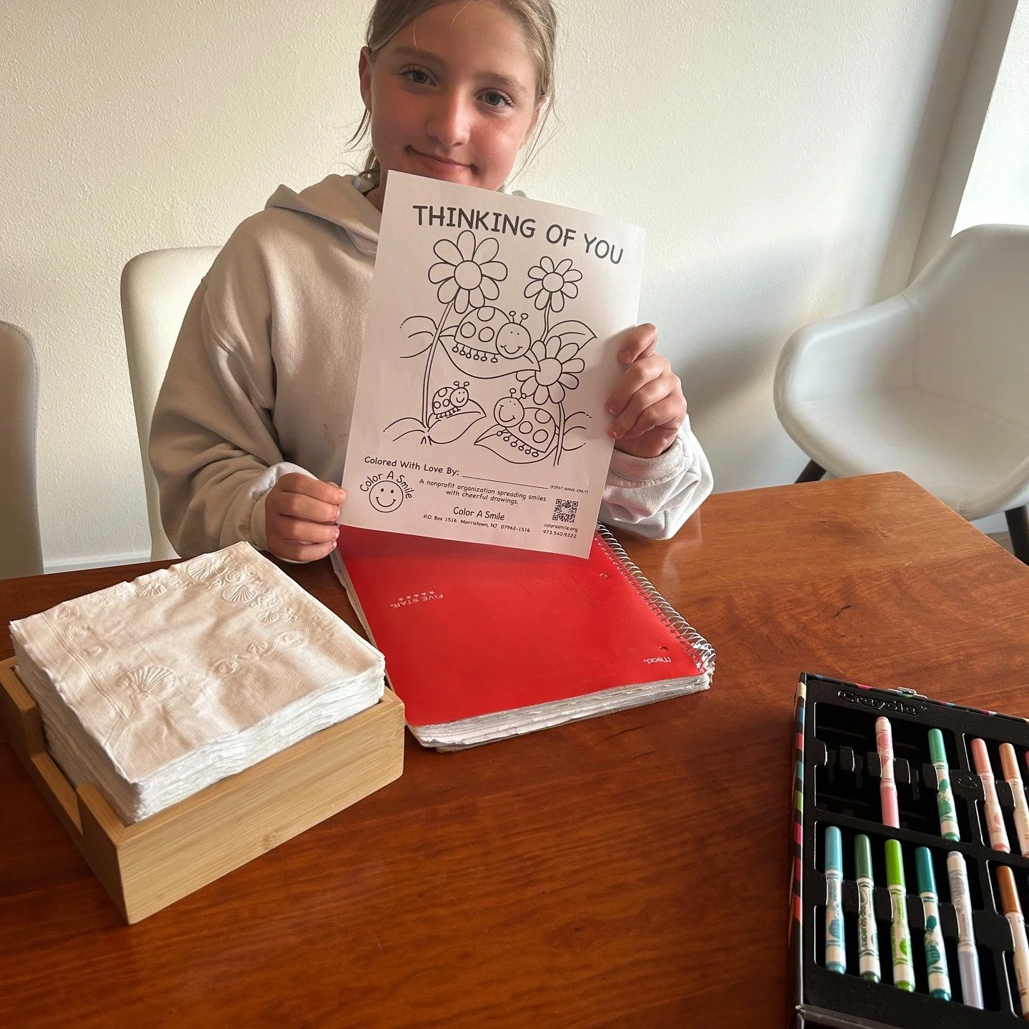 Today colored in coloring pages for @color_a_smile! It is such a great way to make an positive impact on the world! You color them in at home, and then mail it to them! Here is their website:

https://colorasmile.org/

You can also find more places t