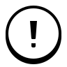 White exclamation mark inside a black circle.