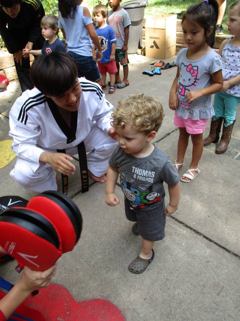 Our kids lined up to participate in some Taekwondo activities