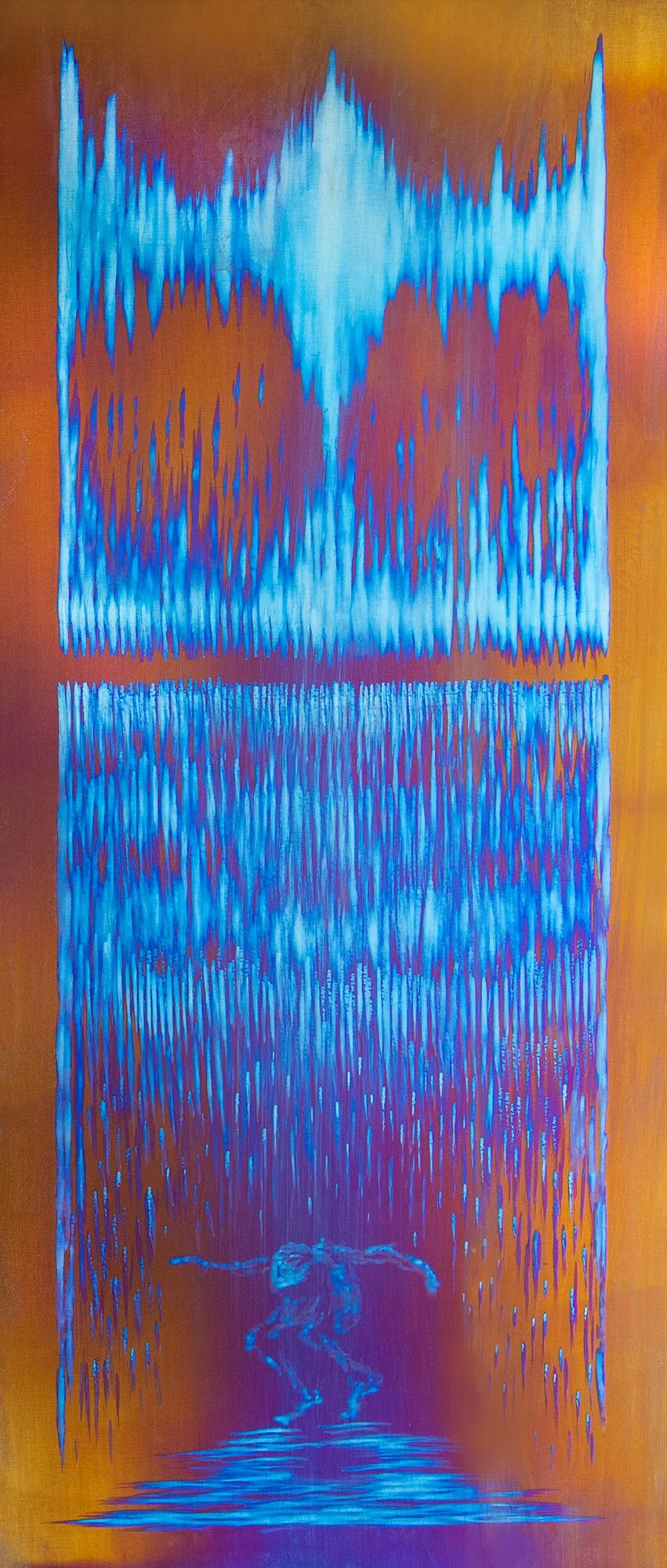 Weight of Liberation, Electricity on Titanium, 5.5 x 12 inches, 2023