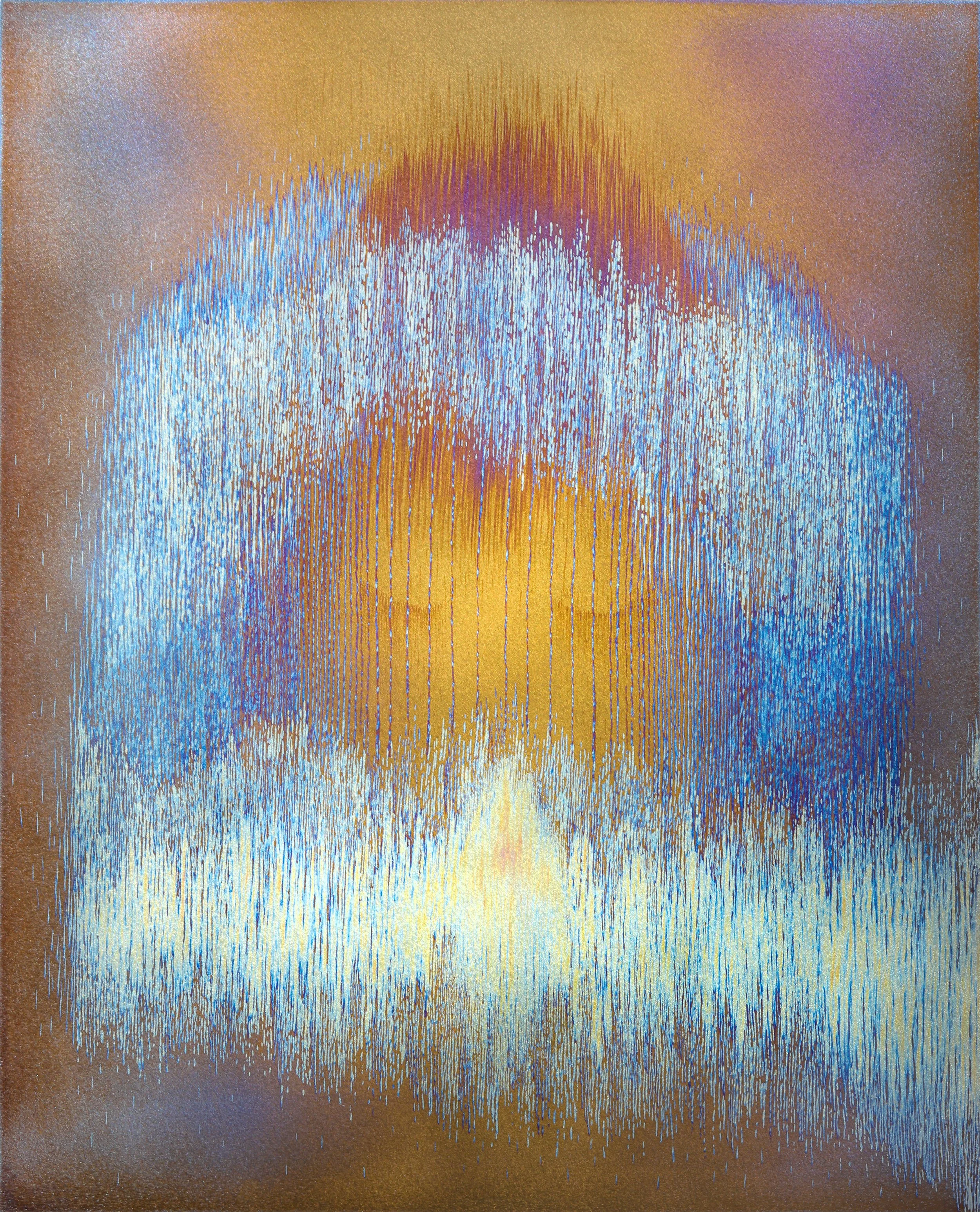 Small Steps in the Right Direction, Electricity on Titanium, 24 x 30 in, 2025