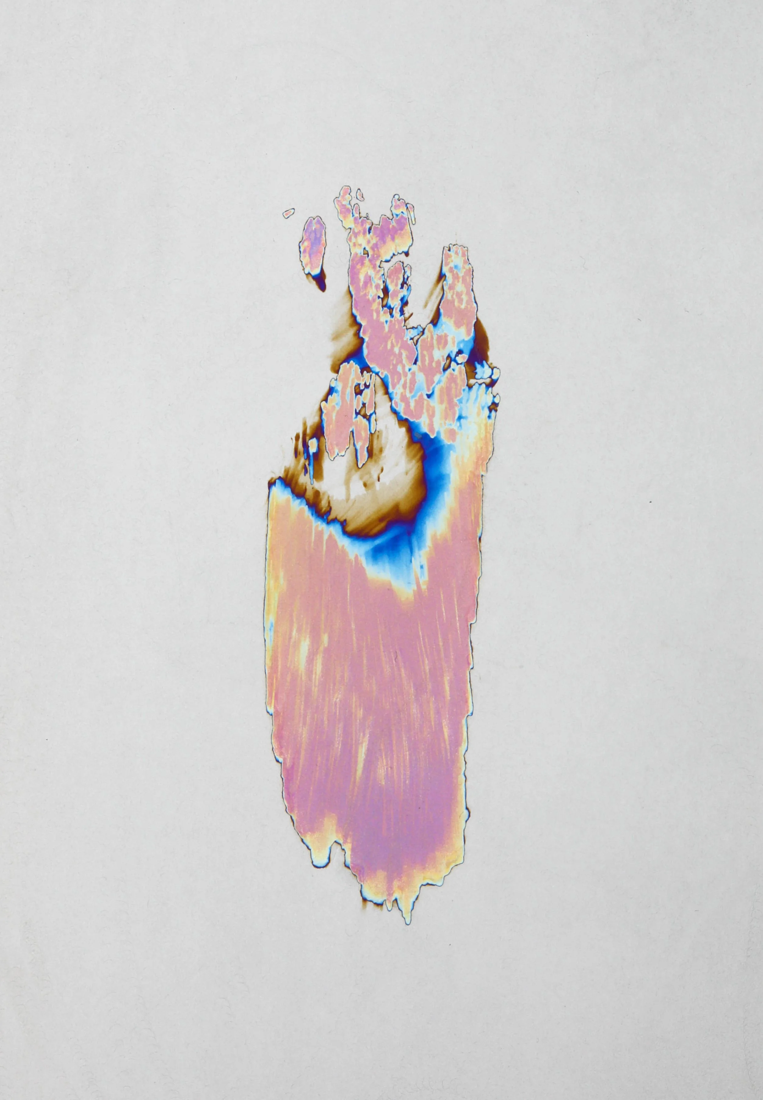 Abstract colorful image of a hand making a peace sign with the fingers, stylized with a mix of pastel and vibrant hues.