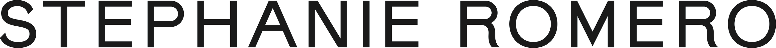 Close-up of text displaying the name Stephanie Romero in black font on a dark background.