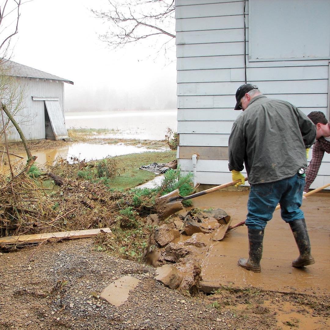 Jonny and Dad repair home from flooding