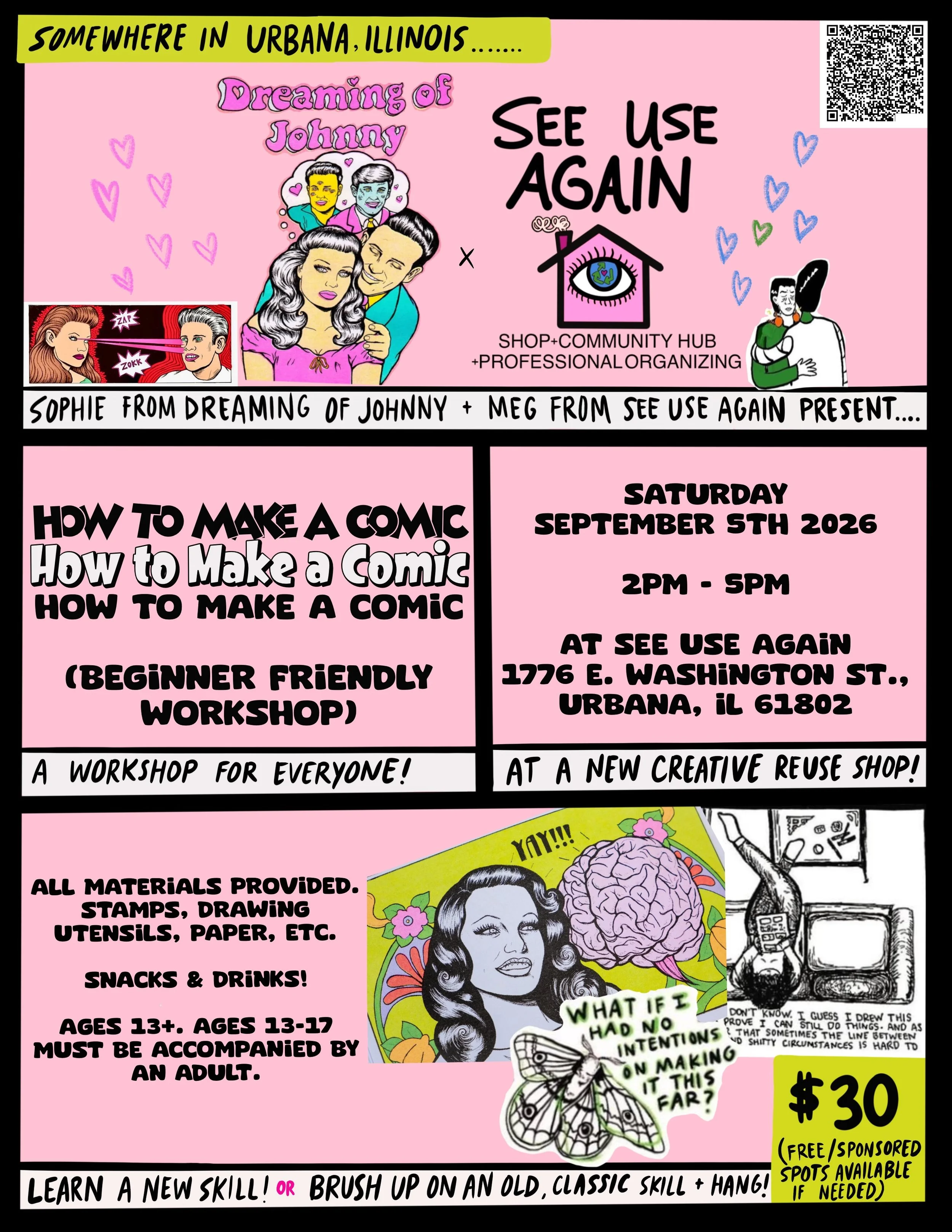 How to Make a Comic taught by Sophie (Dreaming of Johnny) & Meg (See Use Again) / Beginner Friendly