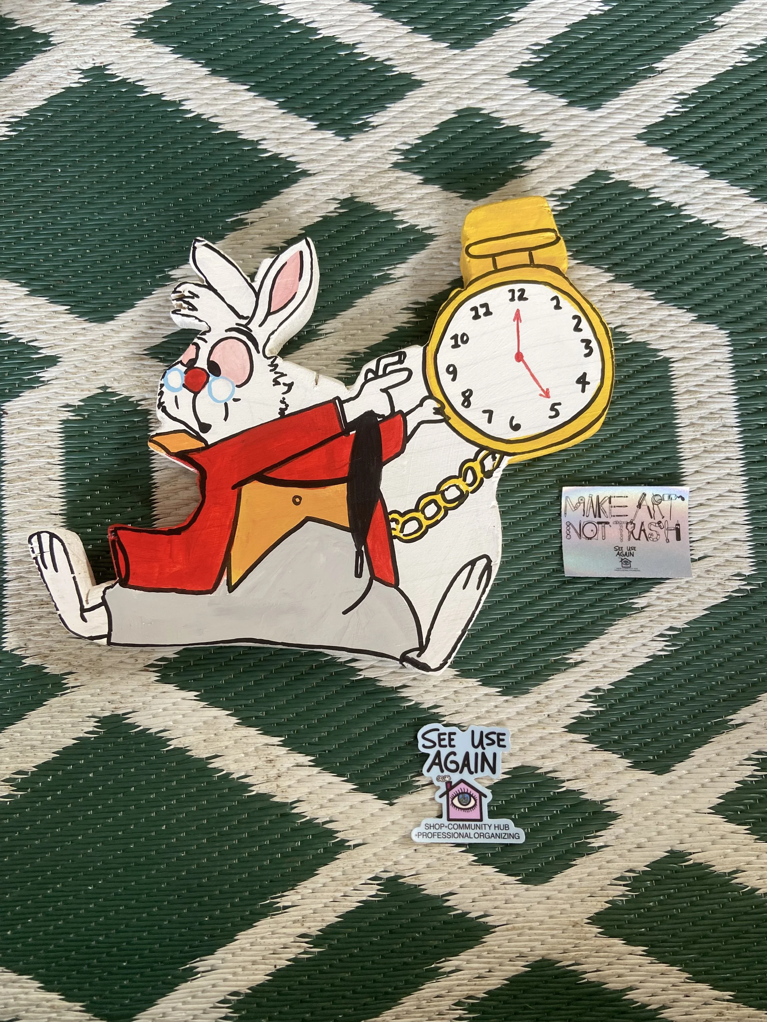 Late Rabbit Wooden Cutout