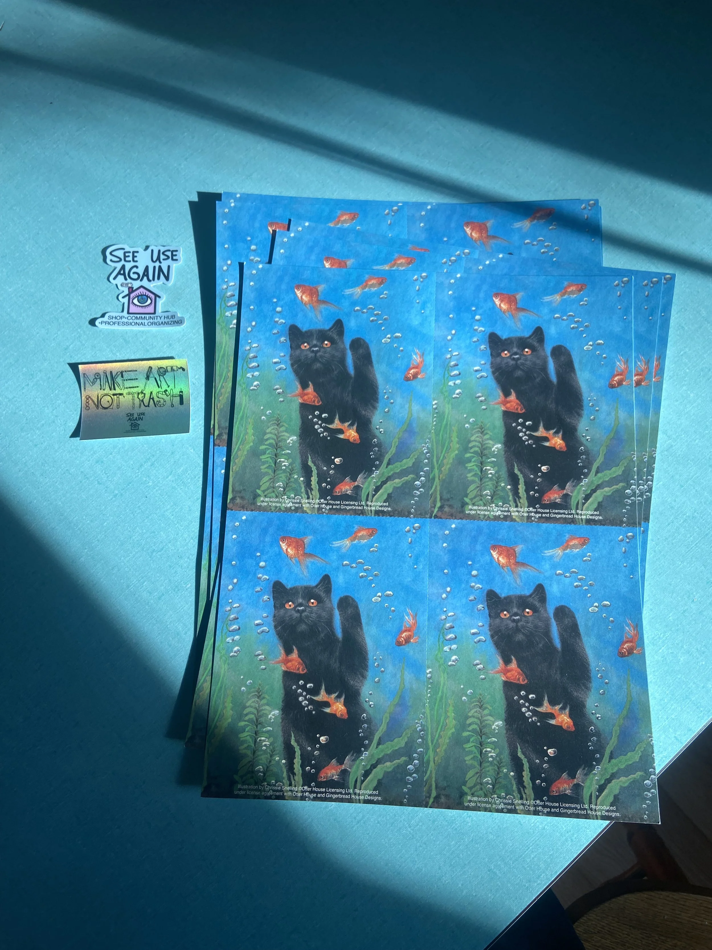 Kitty + Goldfish Postcards