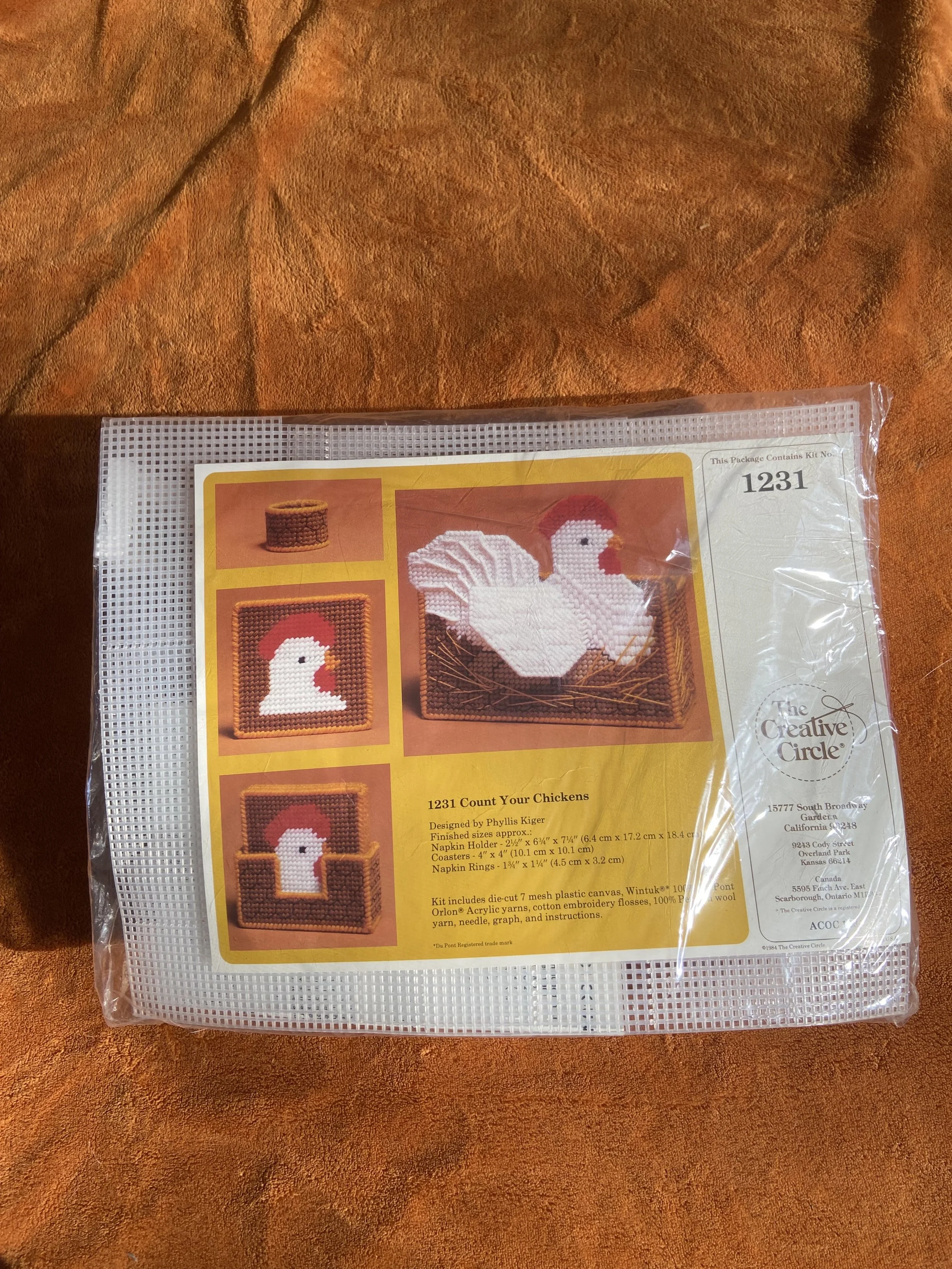 1984 Unopened Chicken Embroidery Kit