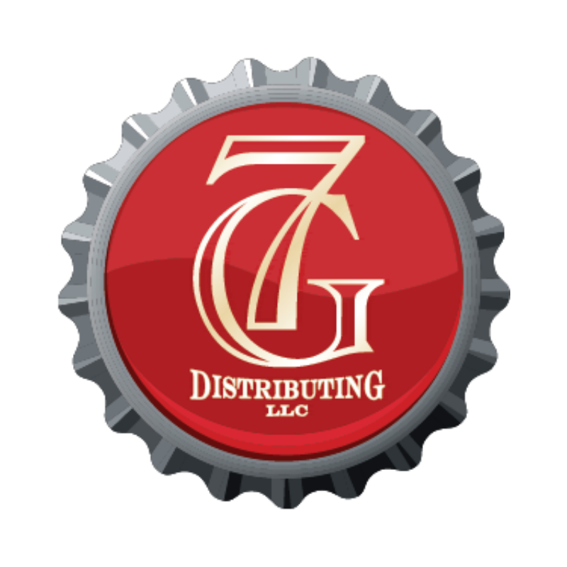 A logo for 7G Distributing LLC featuring a red circular background with a silver gear-like border, and the text '7 G Distributing LLC' in white and beige.