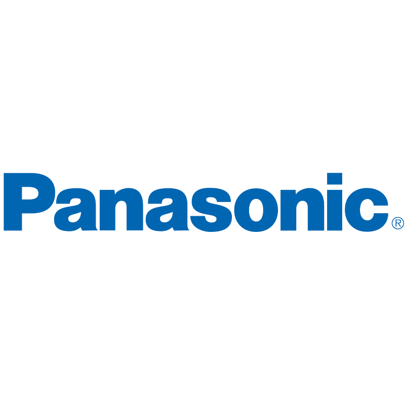 Panasonic logo with a black background.