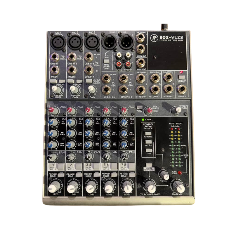Mackie 802VLZ3 // Powered // 3 XLR inputs // LR Main XLR Outs