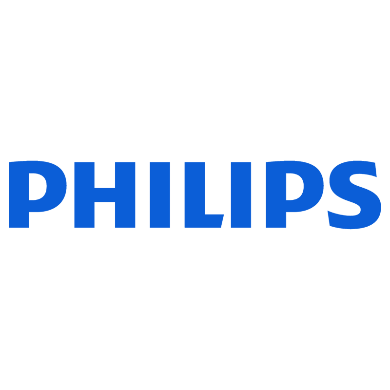 Philips logo in black and blue text on a white background.