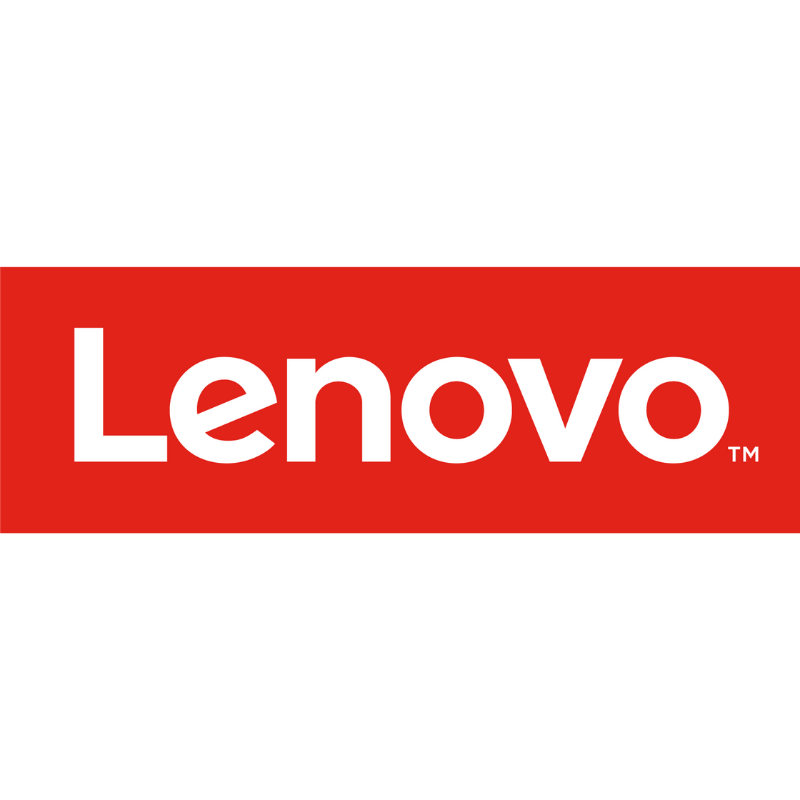 Lenovo logo with a black and red background.