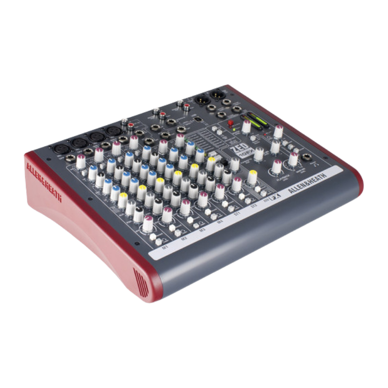 Allen & Heath ZED10FX // Powered // 4 XLR inputs // On board effects // USB connection // LR Main XLR Outs