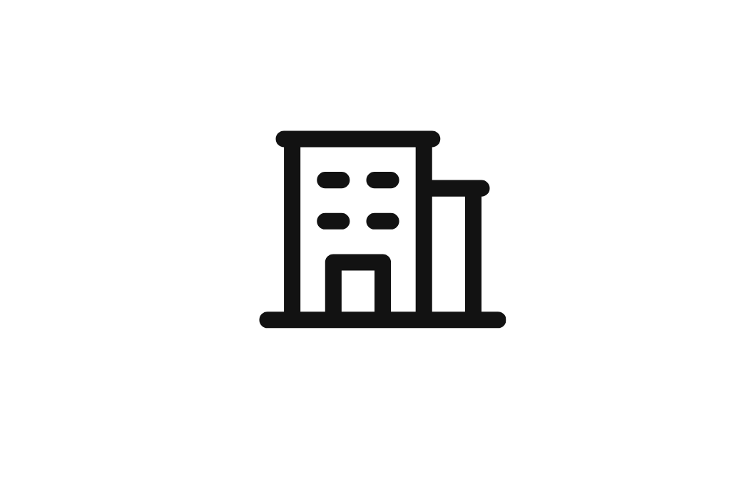 Icon of a black office building with multiple windows.