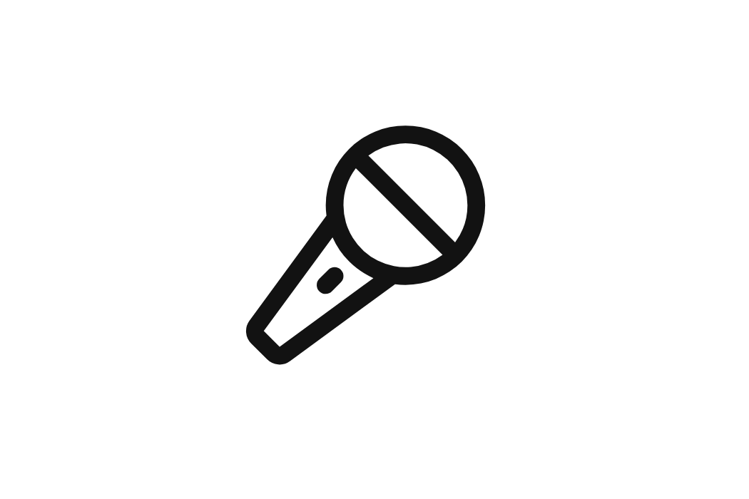 A black and white icon of a flashlight with a circle and a line through it, indicating no flashlight.