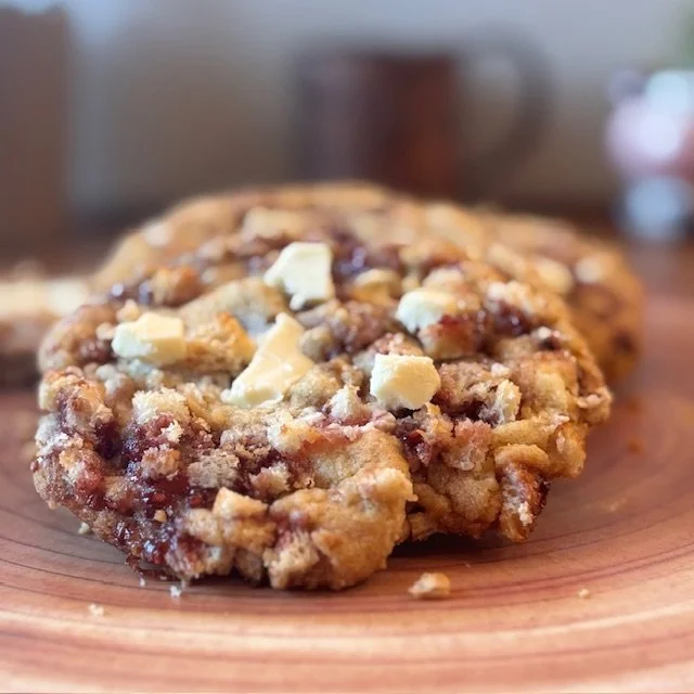 Toast and Raspberry Jam Breakfast Cookie